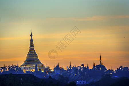 缅甸旅欧缅甸大金塔背景