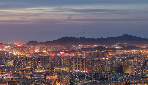 青岛山万家灯火背景