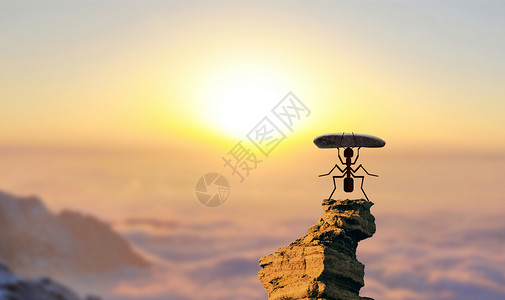 山顶成功蚂蚁的力量设计图片