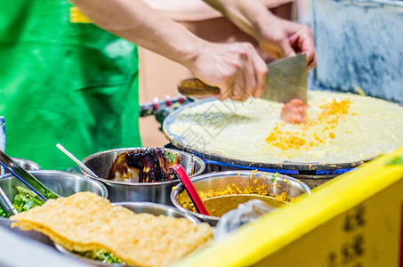 山东煎饼制作山东杂粮煎饼背景