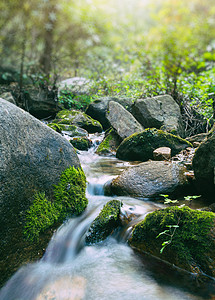 山间小溪素材山间河水小溪创意摄影背景