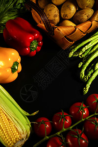 生鲜组合蔬菜组合素材背景