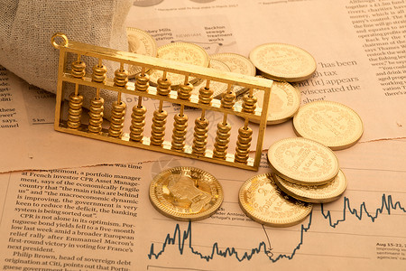 金色的投资理财概念图钱袋高清图片素材