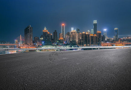 卡通路面重庆夜景城市道路素材背景