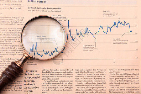 指数放大镜和报纸背景