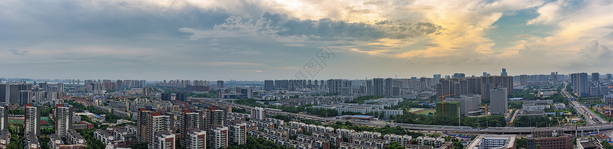 繁华小区武汉城市风光全景背景