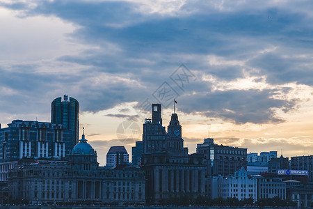 城市风光建筑日落背景图片