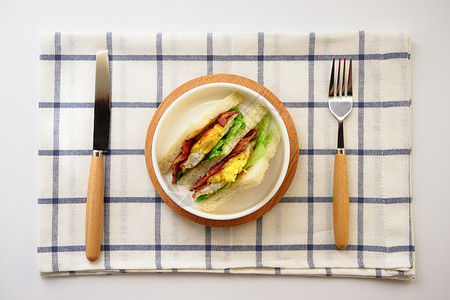 营养不均衡营养早餐三明治背景