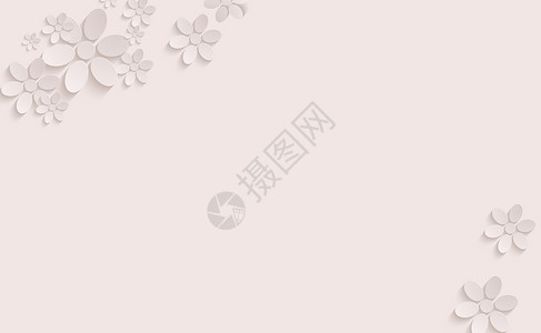 立体花背景粉白色背景高清图片