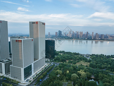 一线江景高楼背景