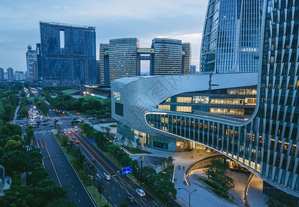 信息化建设购物中心外立面背景