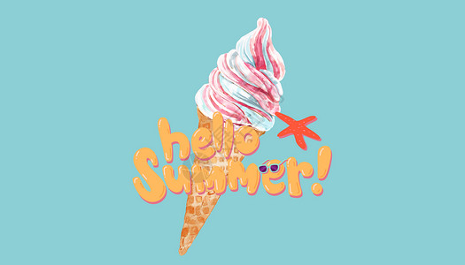 夏季美味香蕉冰激凌冰激凌设计图片