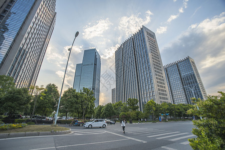 企业户外城市高楼大厦背景