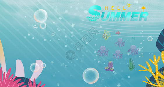 潜水海洋夏季潜水设计图片
