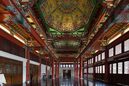 古典壁画南京博物院室内背景