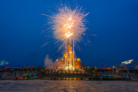 优乐多济南欧乐堡夜景背景