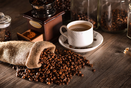 咖啡豆金色欧式咖啡豆高清图片