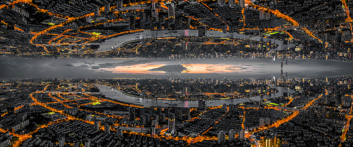 超现实航拍城市全景高清图片