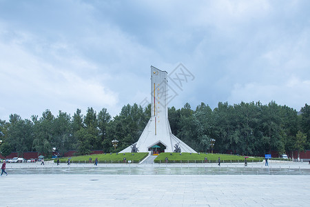 西藏红花西藏拉萨解放纪念碑背景
