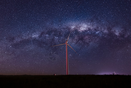 广阔草原星空银河图片