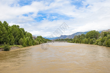 西藏拉萨河风光背景