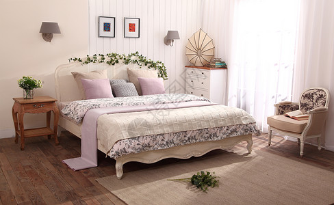 欧式地毯欧式田园室内设计卧室背景