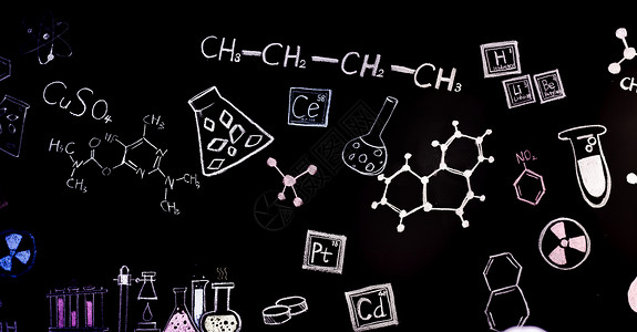 黑板元素化学分子背景