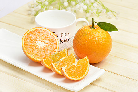 橙子图画切开的橘子背景