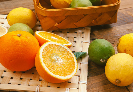 橙子水果茶海报新鲜的水果背景