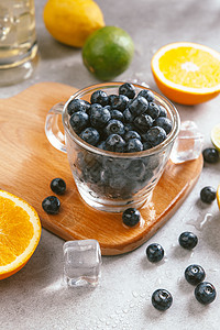 水果提子海报夏季蓝莓冷饮背景