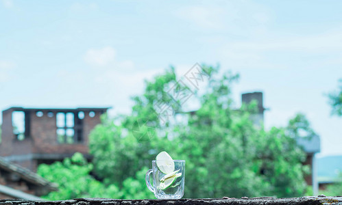 透明塑料瓶夏日小清新摄影背景