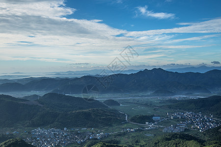 宁波宁海杜鹃山清晨日出风光高清图片