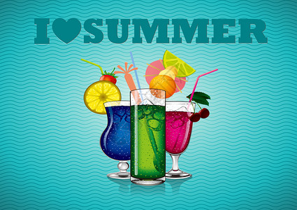水果饮品海报我爱夏天设计图片