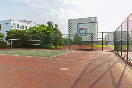 上海视觉艺术学院排球场防护网高清图片素材