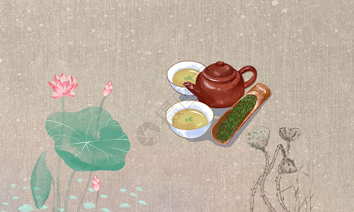 菌汤素材中国风茶道设计图片