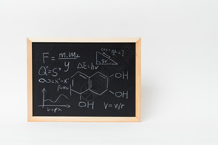 写满公式方程式的黑板背景图片