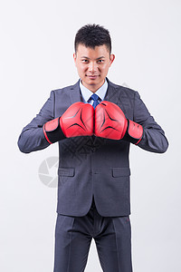 商务男性人像拳击背景图片