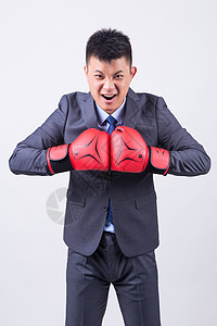 商务男性人像拳击背景图片