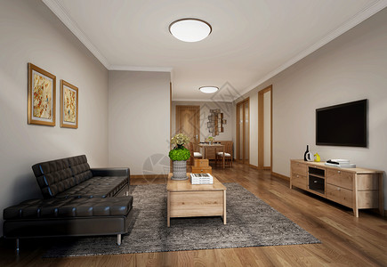 muji日式客厅室内设计效果图背景