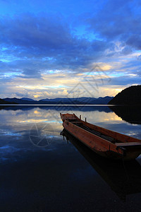 泸沽湖晚霞泸沽湖背景