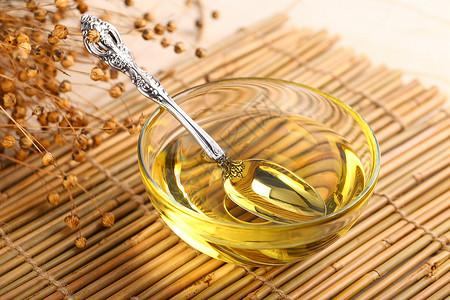 亚麻籽油食用油银纤维高清图片