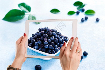 蓝莓浆果水果特写设计图片