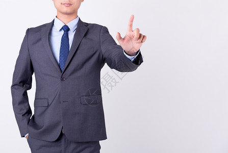 全球化标志商务男士单手指点击触屏动作手势背景