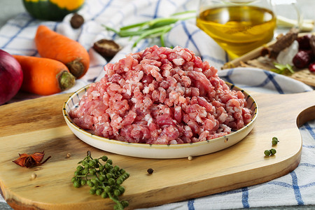 猪肉馅食物原料猪肉末高清图片