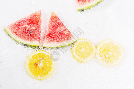 创意西瓜柠檬组合高清图片