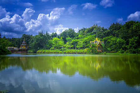 缅甸佛寺西双版纳曼听公园背景