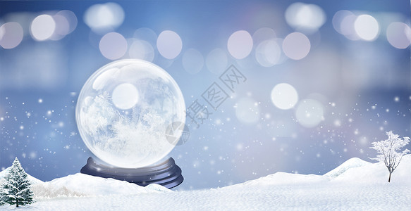 圣诞概念玻璃球梦幻背景设计图片