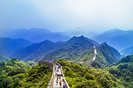 中国长城北京旅游长城红色大气风景图案高清图片