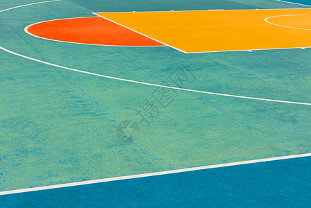 篮球场彩色拼接高清图片