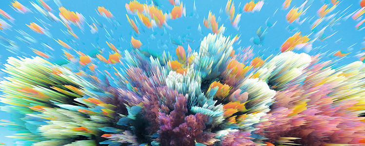 彩色3D奇幻3D海底世界背景背景